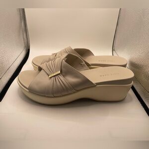 Cole Haan Grand OS Women's gray leather wedge sandals size 9B